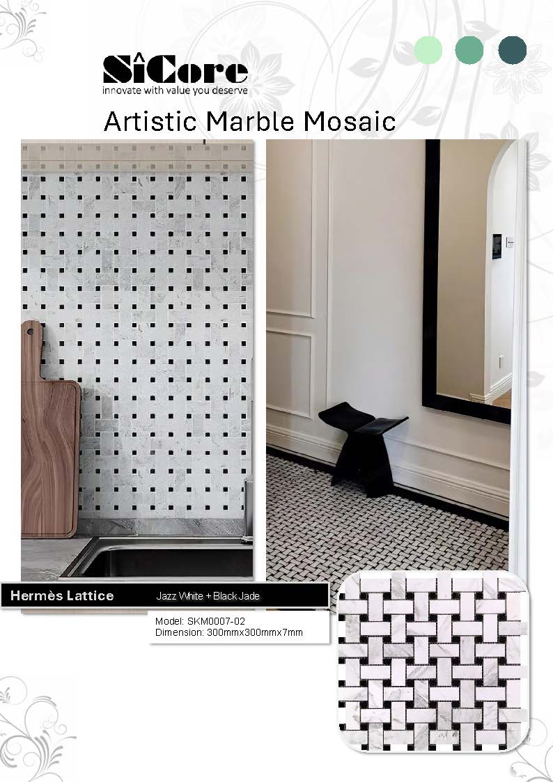 Artistic Marble Mosaic - Hermès Lattice