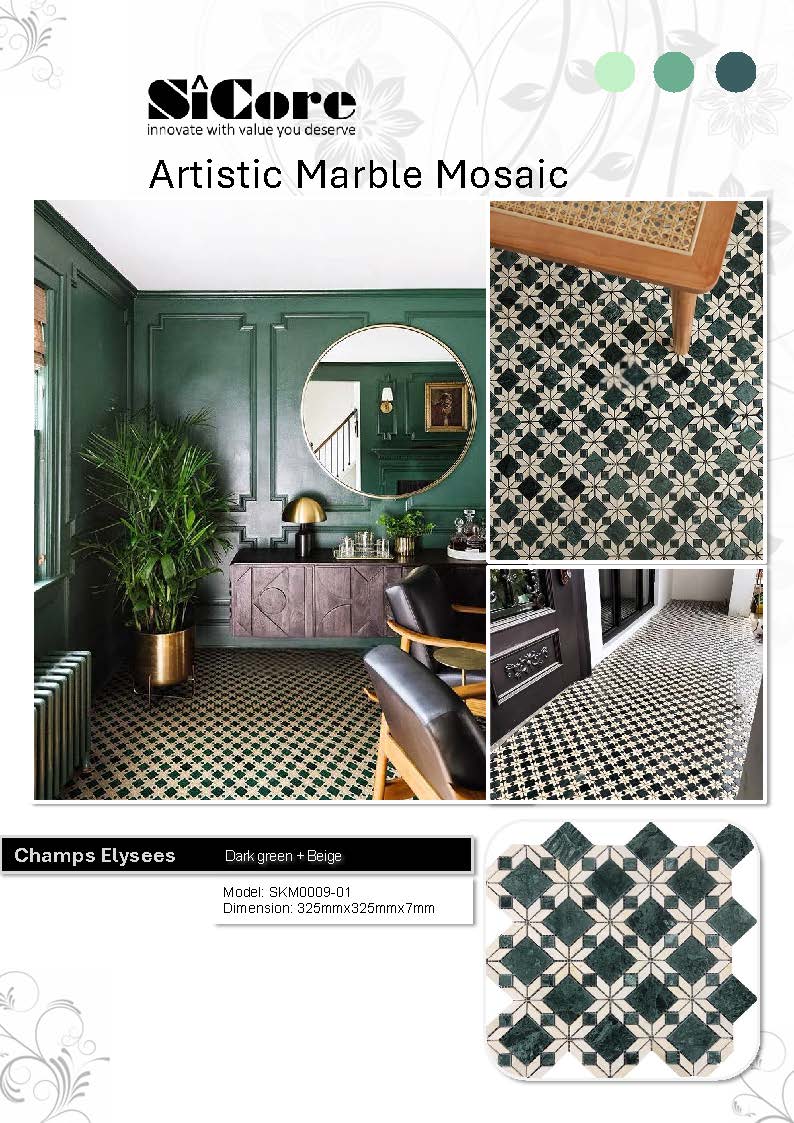 Artistic Marble Mosaic - Champs Elysees