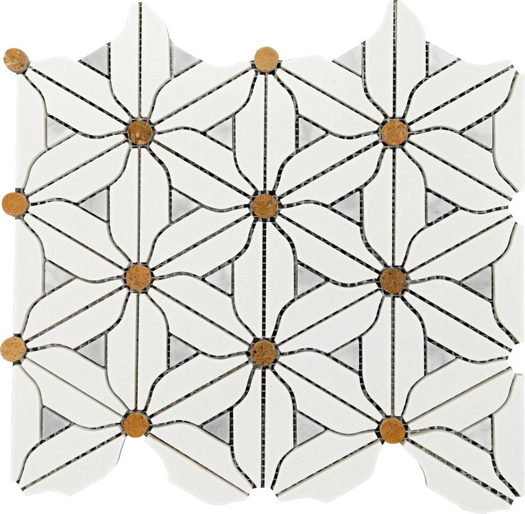 Artistic Marble Mosaic - Six Petals