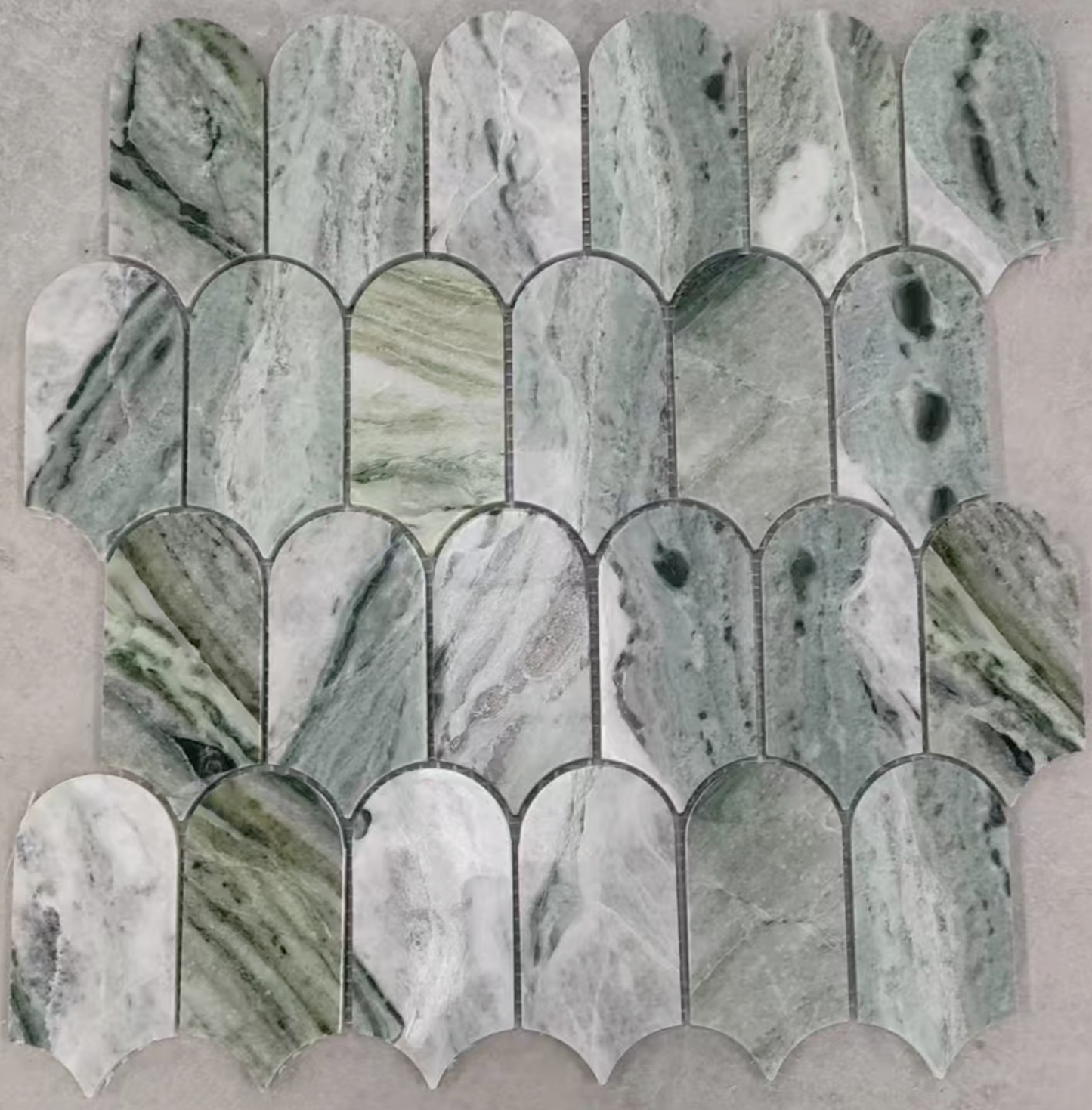 Artistic Marble Mosaic - Retro Fish Scale