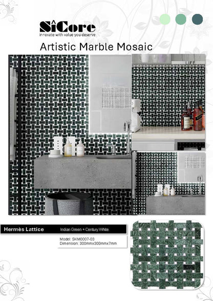 Artistic Marble Mosaic - Hermès Lattice