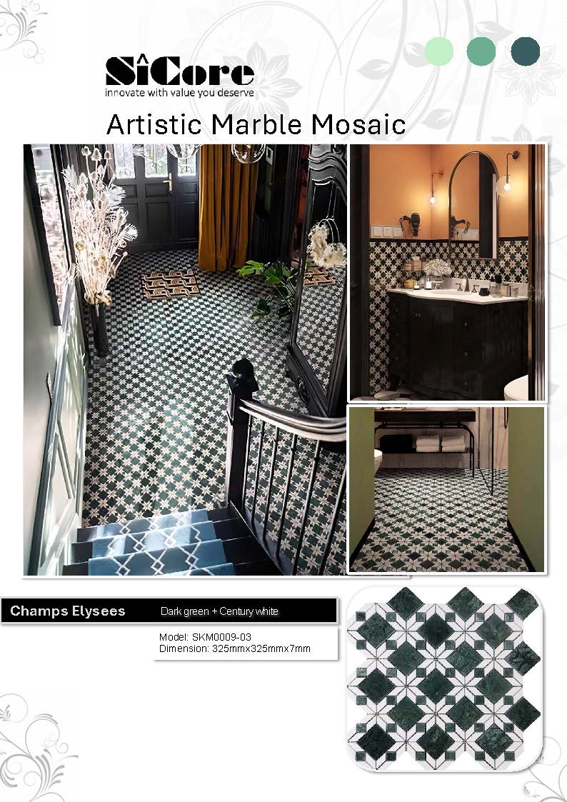 Artistic Marble Mosaic - Champs Elysees