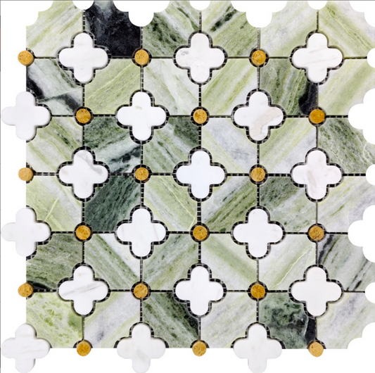 Artistic Marble Mosaic - Four-Leaf Grass