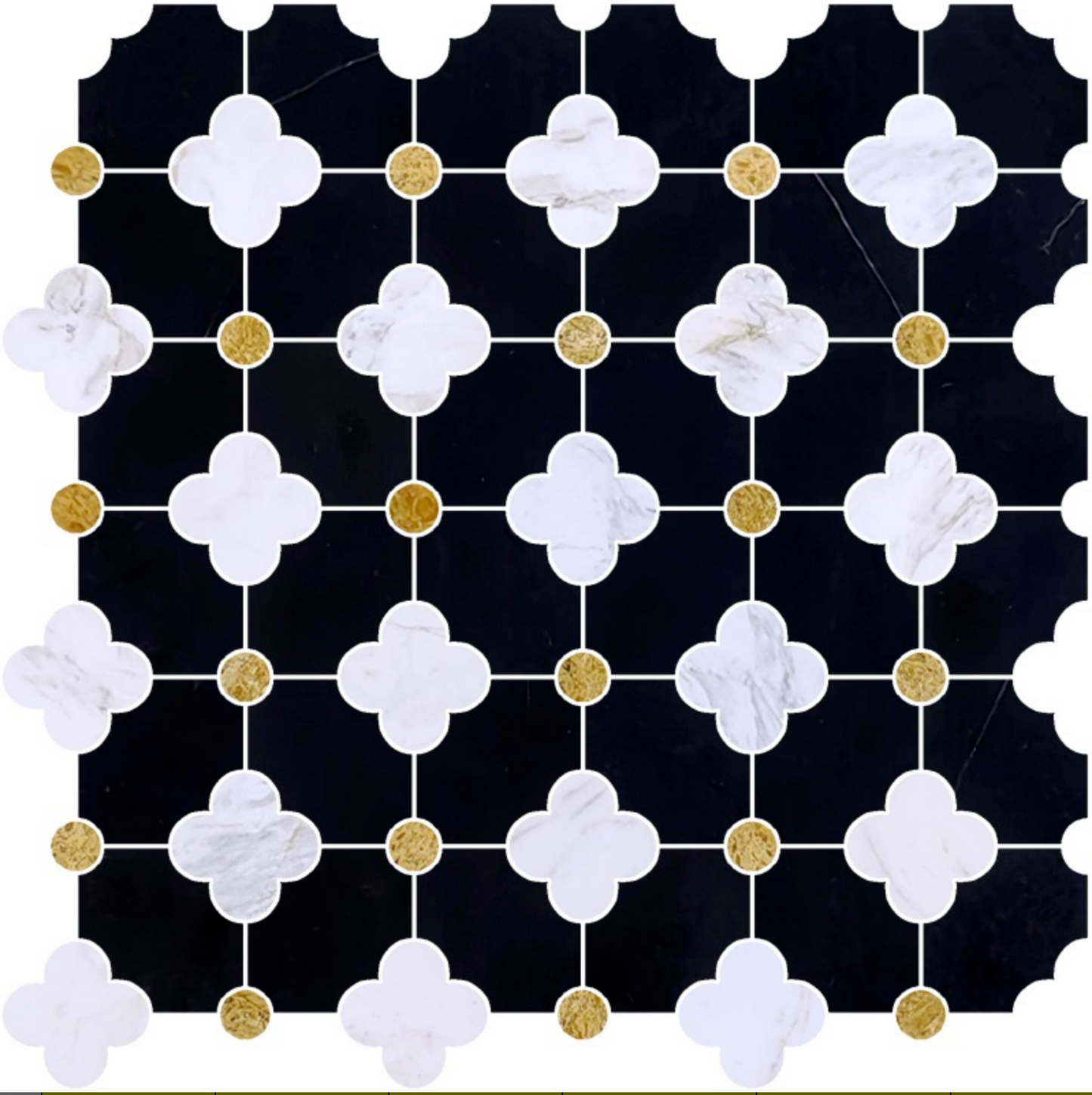 Artistic Marble Mosaic - Four-Leaf Grass