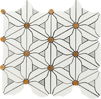 Artistic Marble Mosaic - Six Petals