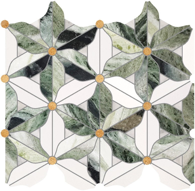 Artistic Marble Mosaic - Six Petals