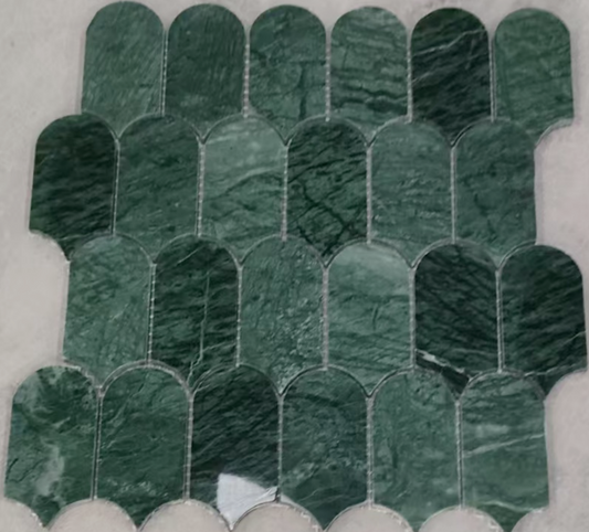 Artistic Marble Mosaic - Retro Fish Scale