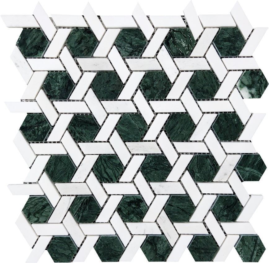 Artistic Marble Mosaic - Small Hexagon