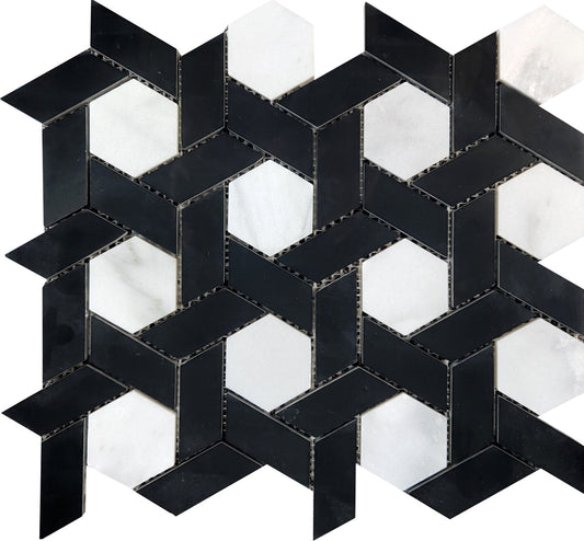 Artistic Marble Mosaic - Big Hexagon